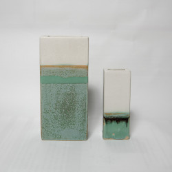 Duo de vases paysage - Vert Lichen