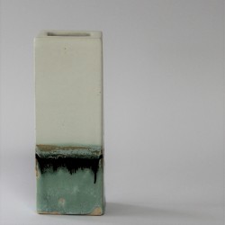 Vase rectangle - vert lichen