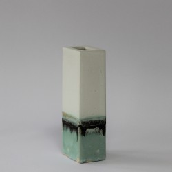 Vase rectangle - vert lichen