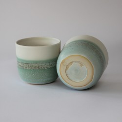Duo paysage de grandes tasses à thé - Vert Lichen